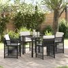 vidaXL Garten Essgruppe 5 pcs Schwarz Poly-Rattan