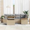 vidaXL Gartensofa-set mit Kissen 6 pcs Beige Poly-Rattan