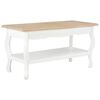 vidaXL Couchtisch Wei&szlig; und Braun 87,5x42x44 cm Kiefer Massivholz