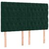 vidaXL Boxspringbett mit Matratze & LED Dunkelgr&uuml;n 140x200 cm Samt