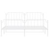 vidaXL Bettgestell mit Kopf- und Fu&szlig;teil Metall&nbsp;Wei&szlig; 193x203 cm