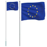 vidaXL Europaflagge mit Mast 6,23 m Aluminium