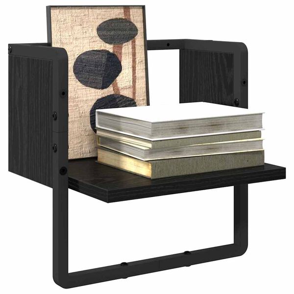vidaXL Wandregal Schwarz Eichen-Optik 30 x 25 x 30 cm Holzwerkstoff