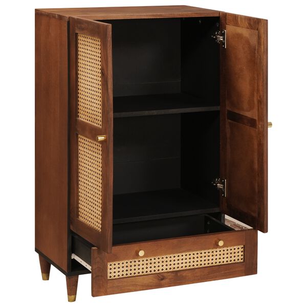 vidaXL Hochschrank Braun 60 x 33,5 x 100 cm Massivholz Mango