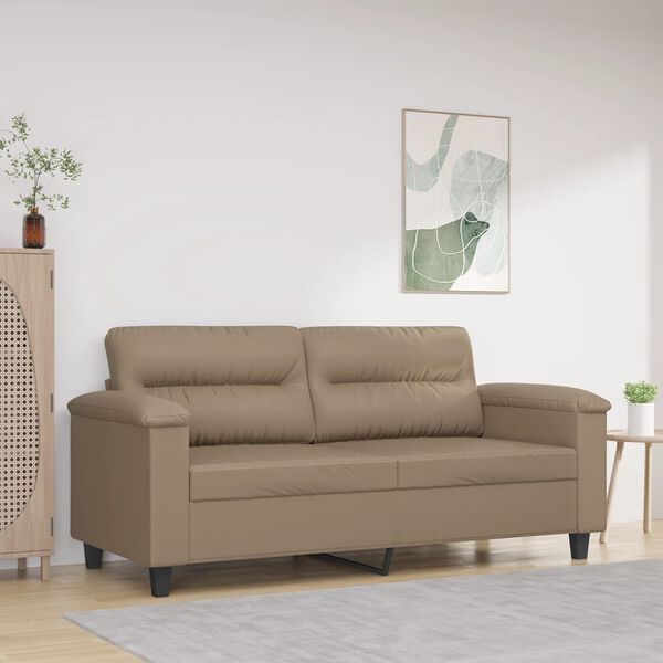 vidaXL 2-Sitzer-Sofa Cappuccino-Braun 140 cm Kunstleder