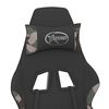 vidaXL Gaming-Stuhl mit Massage & Fu&szlig;st&uuml;tze Schwarz Camouflage Stoff