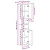 vidaXL Badezimmerschrank Schwarz Eichen-Optik 32 x 34 x 188,5 cm