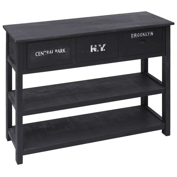 vidaXL Sideboard Schwarz 108x30x76 cm Massivholz Paulownia