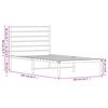 vidaXL Bettgestell mit Kopfteil Metall Wei&szlig; 100x200 cm