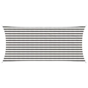 vidaXL Sonnensegel 2 x 5 m HDPE Rechteckig Hellgrau und Wei&szlig;