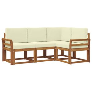 vidaXL Outdoor-Sofagarnitur 4 stk. Natur und Creme