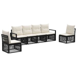 vidaXL Gartensofa-set 6 stk. Schwarz Poly-Rattan
