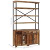 vidaXL Sideboard mit Einlegeb&ouml;den Altholz Massiv 120x35x200 cm