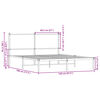 vidaXL Metallbett ohne Matratze R&auml;uchereiche 140x190 cm
