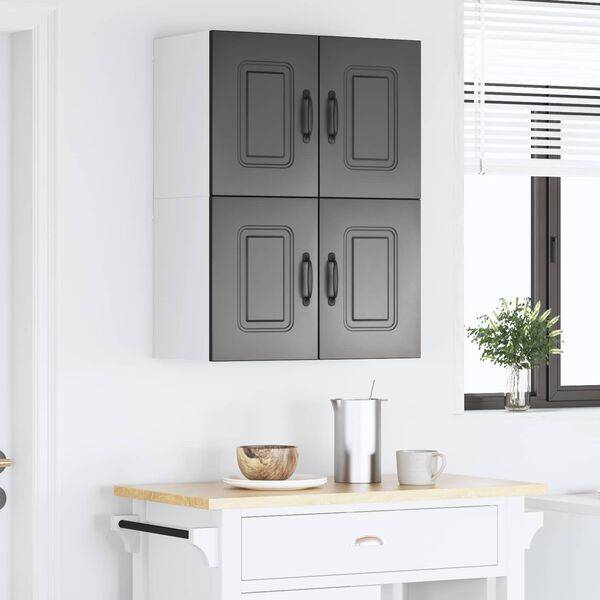 vidaXL K&uuml;chenschrank mit Speicher Kalmar 2 pcs Schwarz 60 x 31 x 40 cm