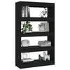vidaXL B&uuml;cherregal/Raumteiler Schwarz 80x30x135 cm Holzwerkstoff