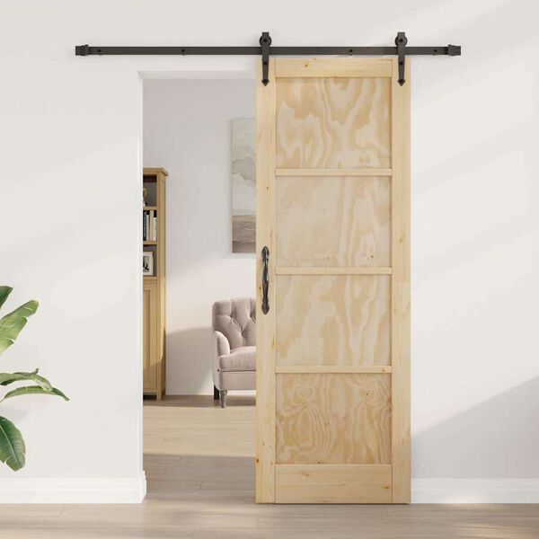 vidaXL Schiebet&uuml;r ORKDAL Braun 73,5 x 211 cm Massives Kiefernholz