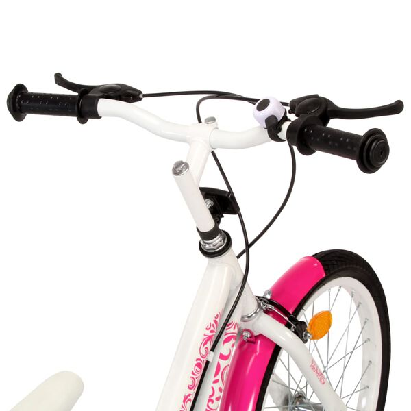 vidaXL Kinderfahrrad 18 Zoll Rosa und Wei&szlig;