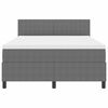 vidaXL Boxspringbett Hellgrau und Wei&szlig; 203 x 144 x 88 cm Cordstoff