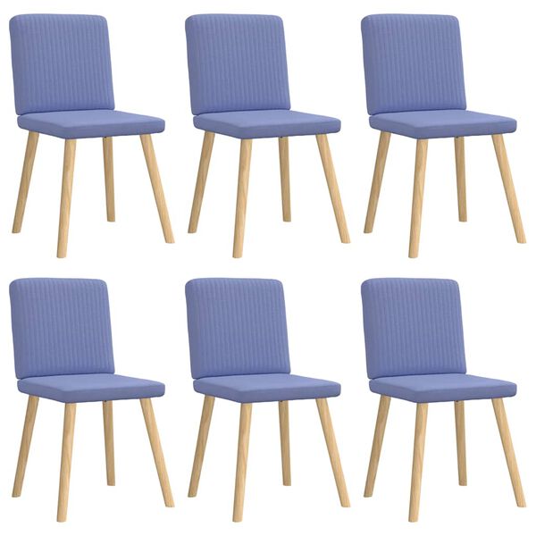vidaXL Esszimmerst&uuml;hle 6 Stk. Jeansblau Stoff