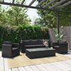 vidaXL 7-tlg. Garten-Lounge-Set mit Auflagen Poly Rattan Schwarz