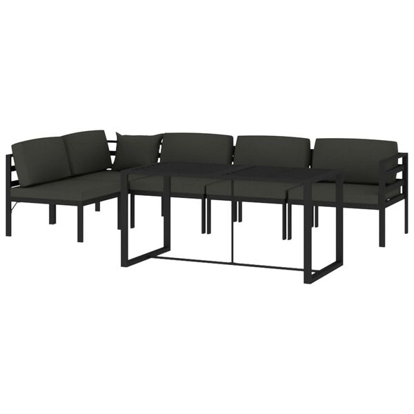 vidaXL 6-tlg. Garten-Lounge-Set mit Kissen Aluminium Anthrazit