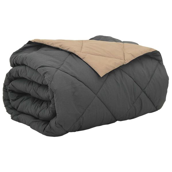 vidaXL Sommerdecke Anthrazit und Taupe 240 x 260 cm Mikrofaser