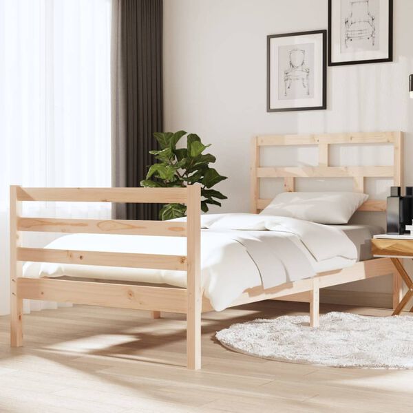 vidaXL Massivholzbett 90x190 cm
