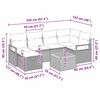 vidaXL Garten-Sofa-Set mit Kissen 7 pcs Grau Poly Rattan