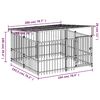 vidaXL Outdoor-Hundezwinger mit Dach Stahl 3,75 m&sup2;