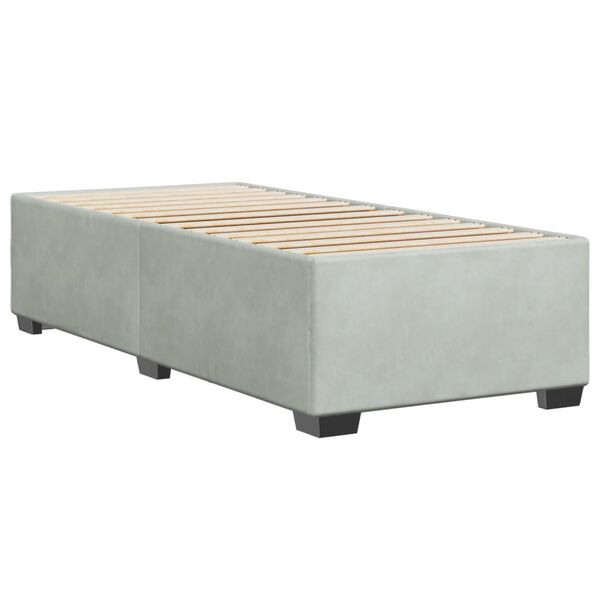 vidaXL Bettgestell ohne Matratze Hellgrau 90x200 cm Samt