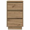vidaXL Nachttisch mit LED-Leuchten Artisan-Eiche 38x34x65 cm