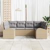 vidaXL Gartensofa-set mit Kissen 6 pcs Beige Poly Rattan