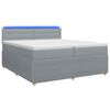 vidaXL Boxspringbett mit Matratze Hellgrau 200 x 200 cm Stoff