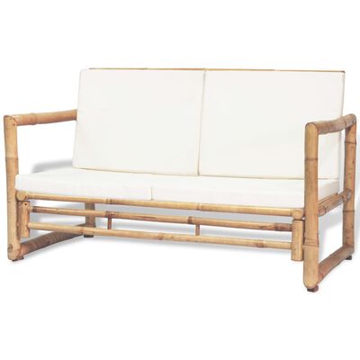 vidaXL 2-Sitzer Gartensofa mit Polstern Bambus
