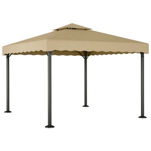 vidaXL Pavillon Taupe 3x3 m Aluminium und Stahl
