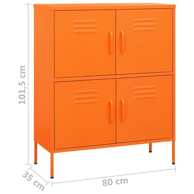 vidaXL Lagerschrank Orange 80x35x101,5 cm Stahl