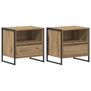 vidaXL Nachttisch 2 stk. Artisan-Eiche 50 x 39,5 x 50 cm Holzwerkstoff