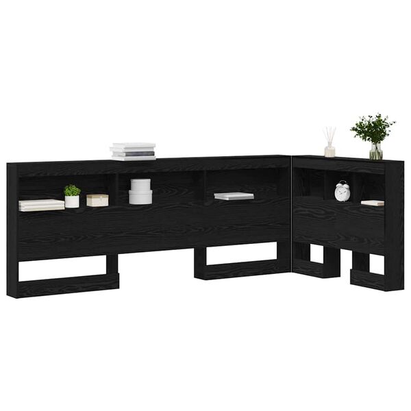 vidaXL Aufbewahrungskopfteil Schwarz Eichen-Optik 90 cm Holzwerkstoff