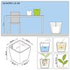 LECHUZA Blumentopf QUADRO LS 28 ALL-IN-ONE Set Anthrazit 16143