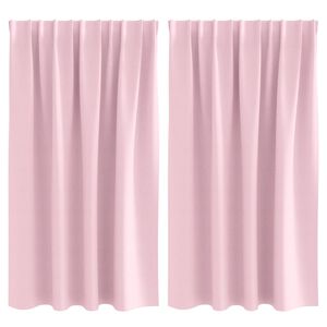vidaXL Verdunkelungs-Vorh&auml;nge mit Ringen 2 stk. Babyrosa 140 x 140 cm