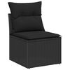 vidaXL Garten-Sofa-Set mit Kissen 5 pcs Schwarz Poly Rattan