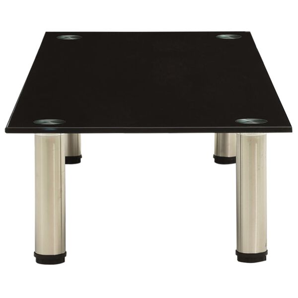 vidaXL TV-Tisch 100x35x17 cm Schwarz Hartglas