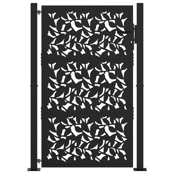 vidaXL Gartentor Schwarz 100x150 cm Stahlblatt-Design