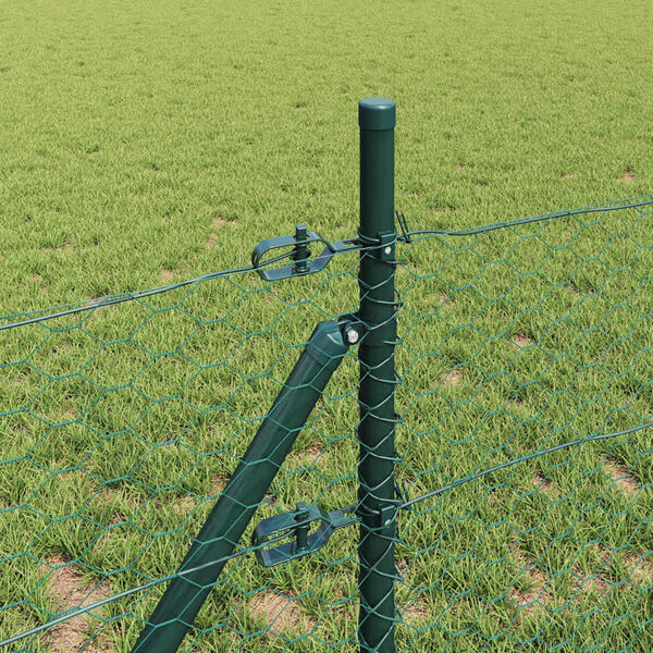 vidaXL Zaunpfosten Gr&uuml;n 10 x 0,5 m (36 mm Mesh) Stahl und PVC
