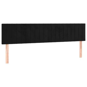 vidaXL Kopfteile Schwarz 160x5x78/88 cm Samt