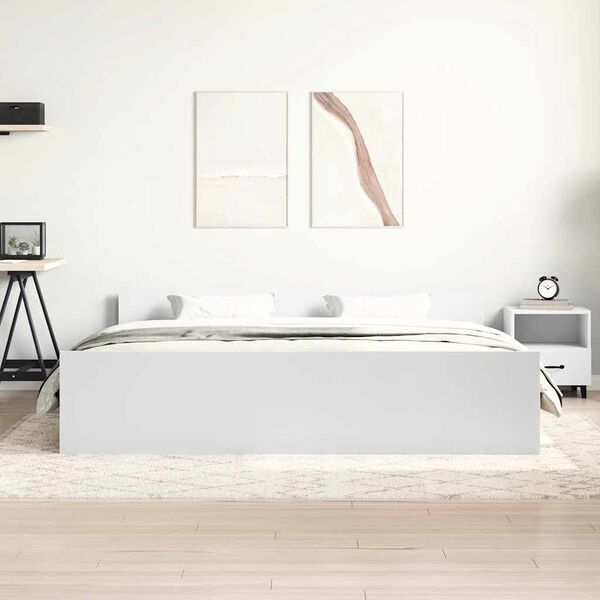 vidaXL Bettgestell mit Kopf- und Fu&szlig;teil Wei&szlig; 160x200 cm