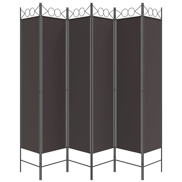 vidaXL 6-tlg. Paravent Braun 200x200 cm Stoff