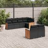 vidaXL 7-tlg. Garten-Sofagarnitur mit Kissen Schwarz Poly Rattan