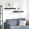 vidaXL Schweberegale 2 Stk. Schwarz 60x23,5x3,8cm MDF